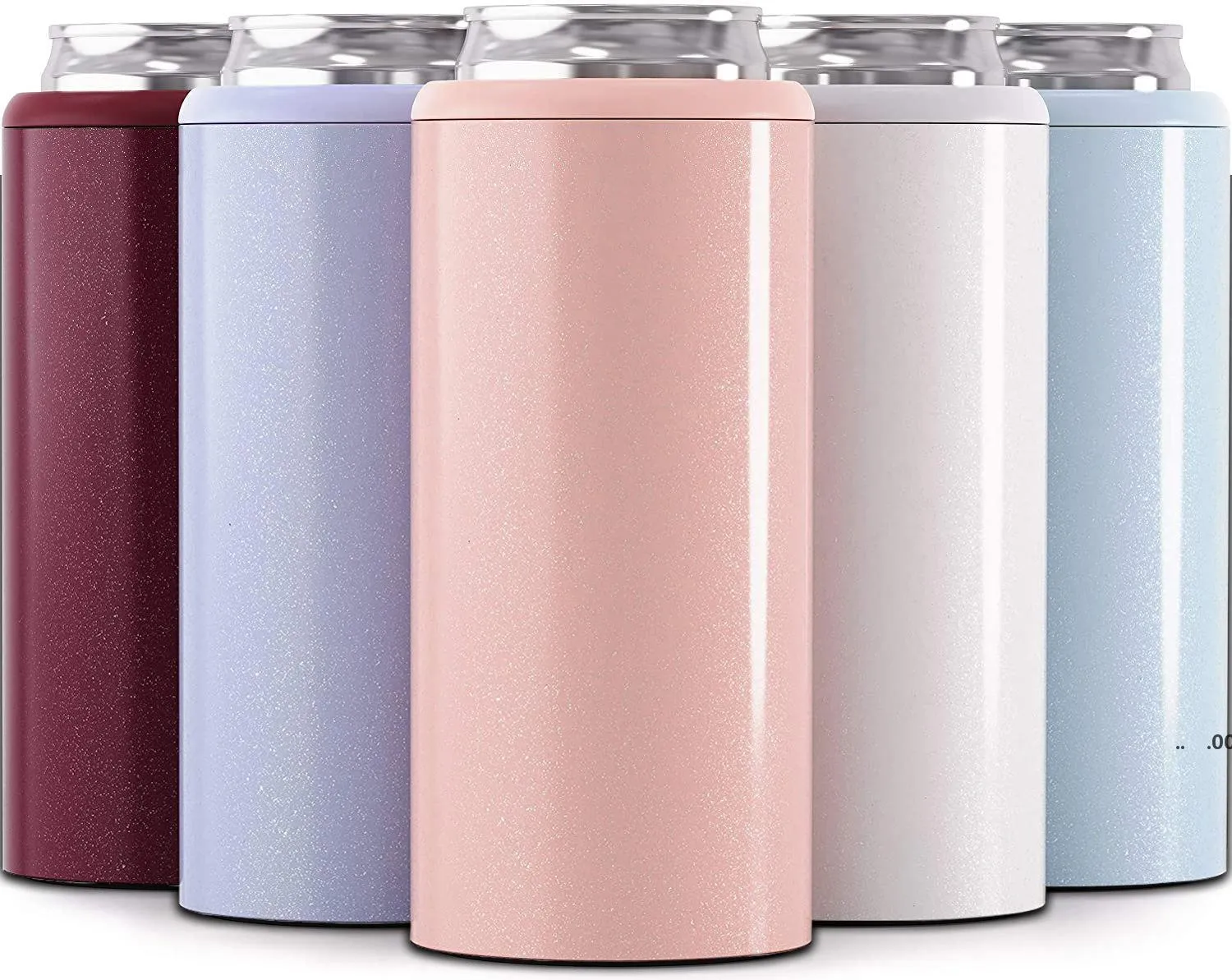 NewStainless Steel Can Tumblers Sleeve Skinny Cans Cooler Slim Beer Hard Vakuumisolerad Dryck Hållare Sea Frakt EWB7702