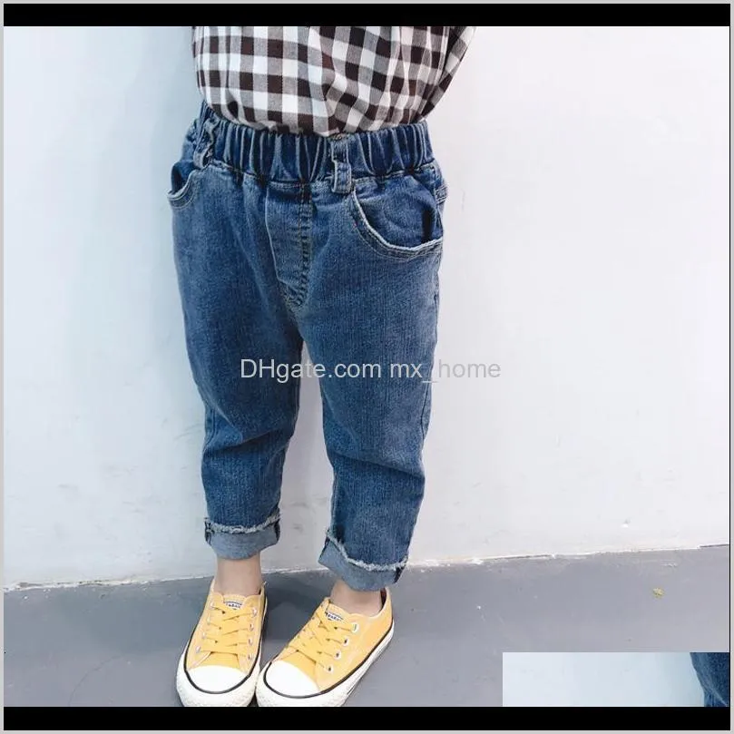 Clothing Baby Kids Maternity Drop Delivery 2021 Springtime Children Childrens Clothes Casual Wild Girl Loose Jeans For Girls Elastic Waistban