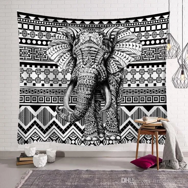 200 Designs Tapestry Bohemian top quality Mandala Wall Hanging Elephant Beach Towel Shawl Yoga Mat Polyester Tapestry Home Decor C