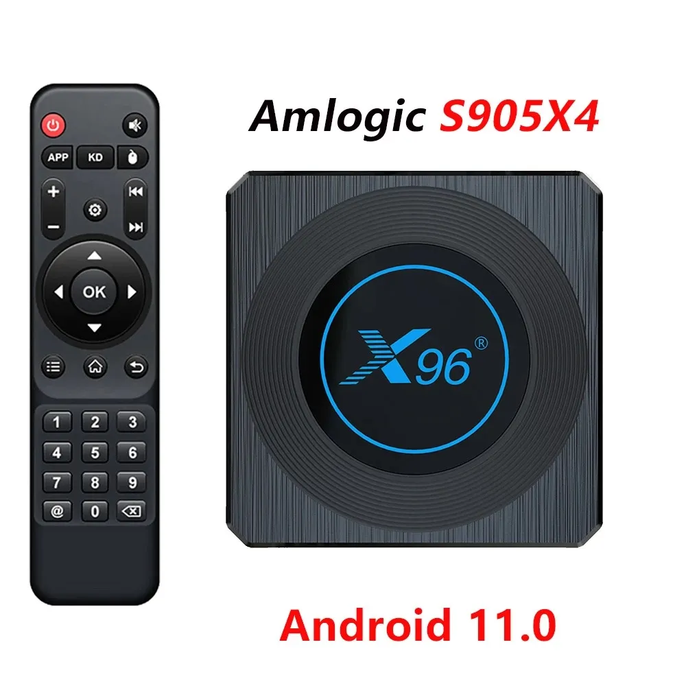 X96 x 4 Amlogic S905x4 Android 11.0 TVボックス4GB + 32GB 2.4G + 5GWiFiスマートRGBライトメディアプレーヤー8Kセットトップボックス