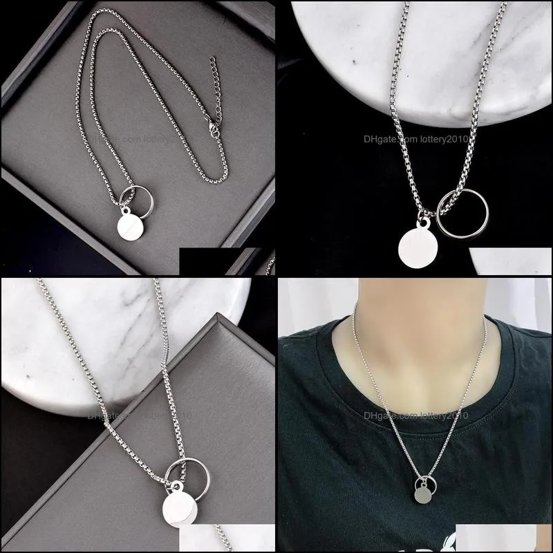 Chains 316L Stainless Steel Fadeless Cyber Celebrity Same Necklace Neutral Hoodie Jewelry Chain Simple Couple Joker Accessories