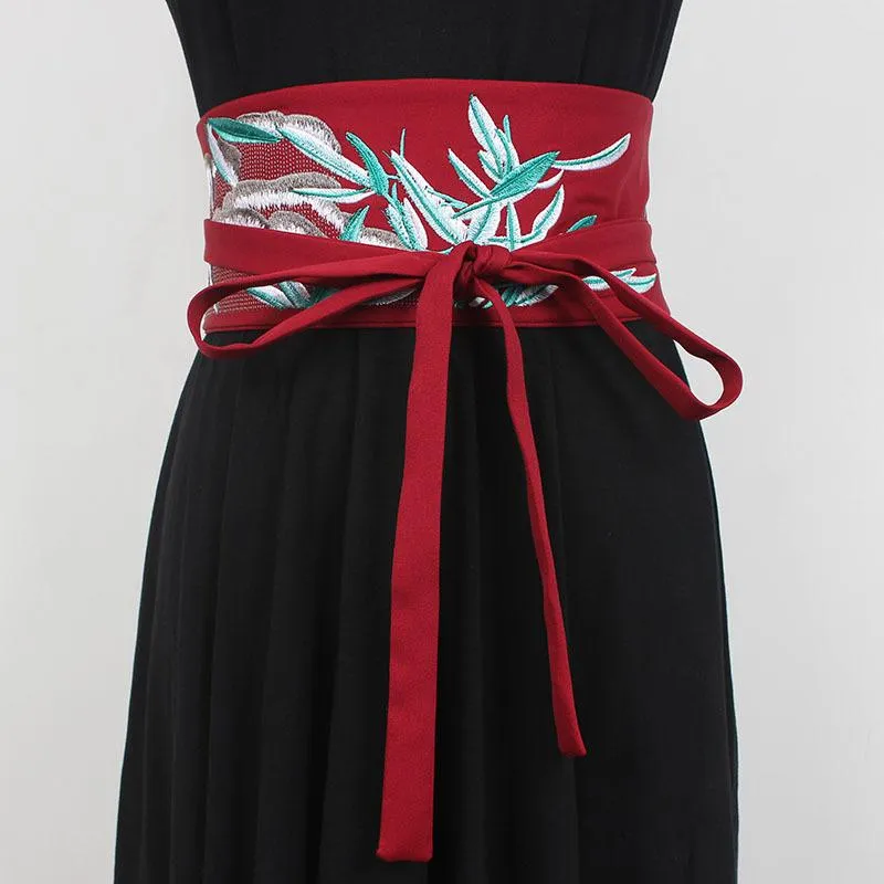 Cinturones SeeBeautiful étnicos Vintage vendaje bordado cintura sello ancho mujeres primavera 2021 verano todo fósforo moda marea E212