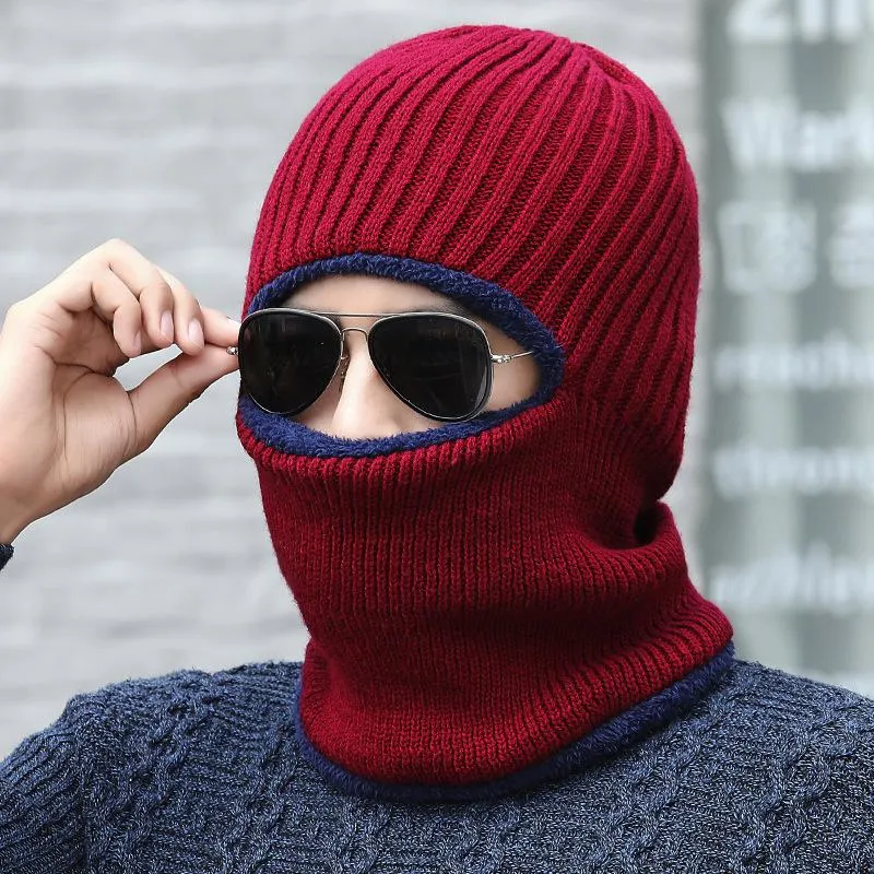 Winter Knit Full Faces Mask Warmer Hats Thermal Windproof Balaclava Cold Weather Hat Helmet Liner Fulls Face Caps Men Women Cap Beanies ZXFHP1351