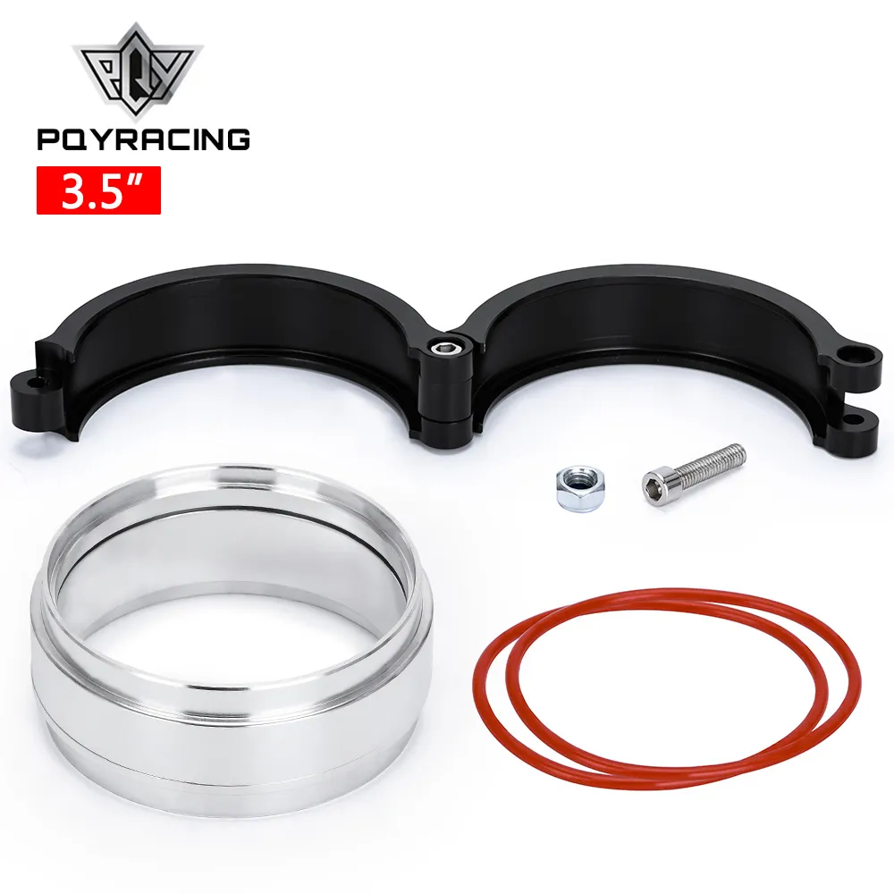 PQY- Exhaust V-band Clamp w Flange System Assenbly Anodized Clamp For 3.5" OD Turbo Dump Pipe PQY-VCE04