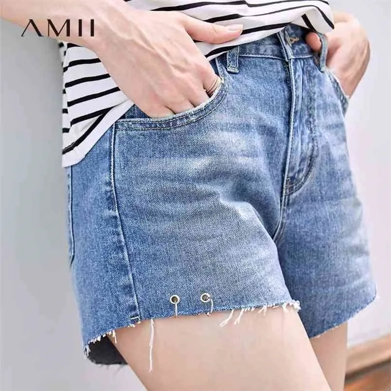 Spring Summer Light Blue Short Denim Jeans Women Causal High waist Loose 11940295 210527