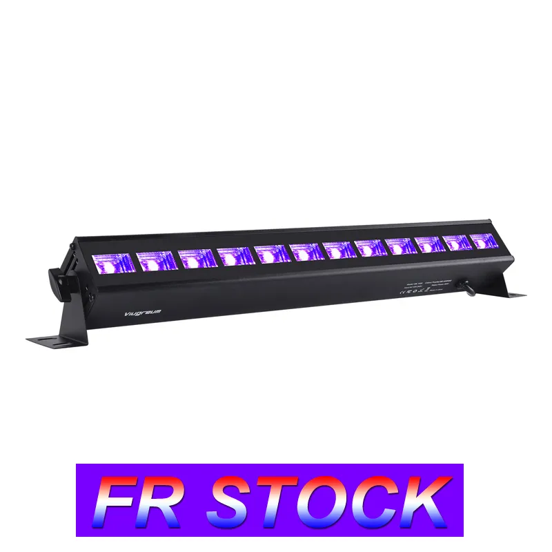 FR Stock 12 LED Black Light 36W UV Bar Blacklight Glow in The Dark Party Supplies Fixtures for Christmas Birthday Wedding Stage Lighting Body Paint