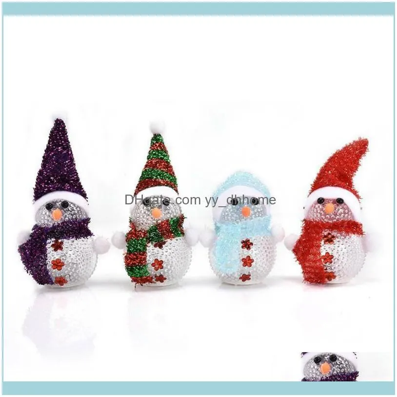 Christmas Snowman Decoration LED Santa Claus Snowman Ornament Christmas Tree Light Hanging Toy Decors Gift1