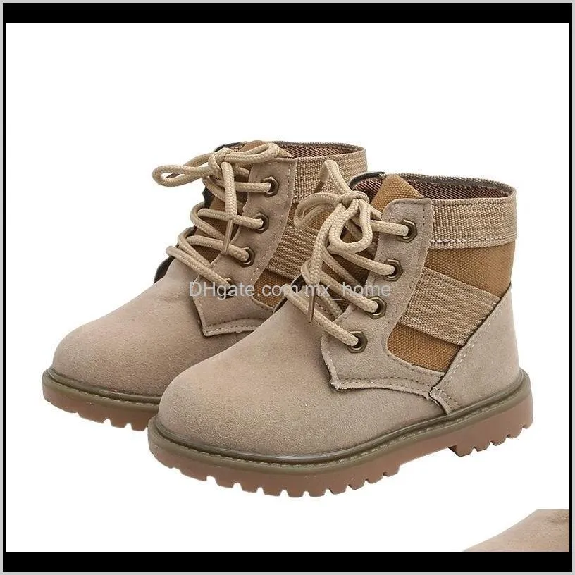 kids desert boots with fur for autumn winter toddler girls boys martin boots kids mid-calf tactical army boot children shoes 201209