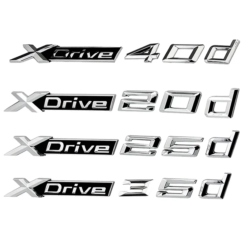 التصميم 3D سيارة ملصقا ABS XDrive 20D 25d 28d 30d 35d 40d 45d 48d 55d الجانب شارة شعار ملصقات شعار شارات شعار ل bmw x2 x3 x4 x5 x5