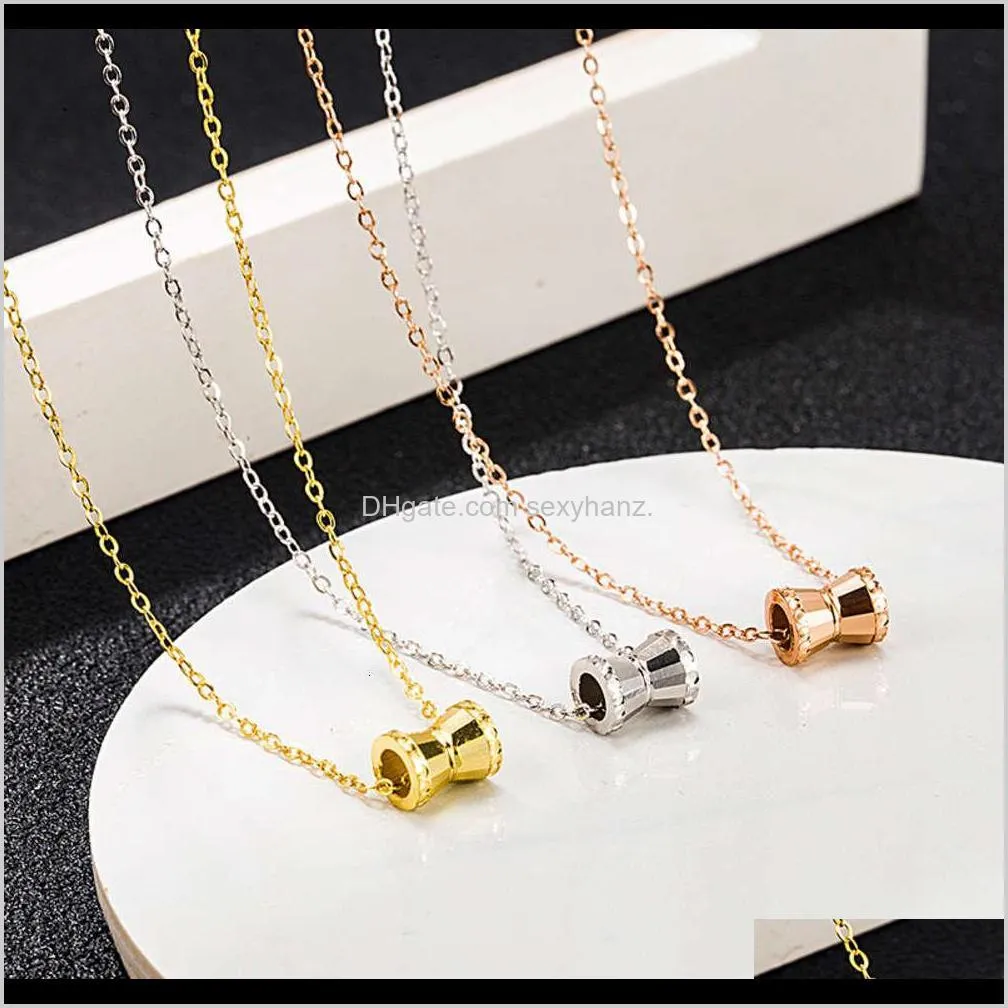 pendants s925 sterling silver slim waist necklace women`s simple fashion cool wind pendant transfer bead clavicle chain