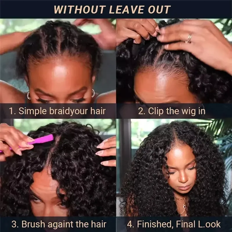 Kinky Curly V Part Wig Glueless No Leave Out Brazilian Curly Hair With Closure Thin Lace Front 150 Density 2022 New Release From Echoli2011 74.63 DHgate.Com
