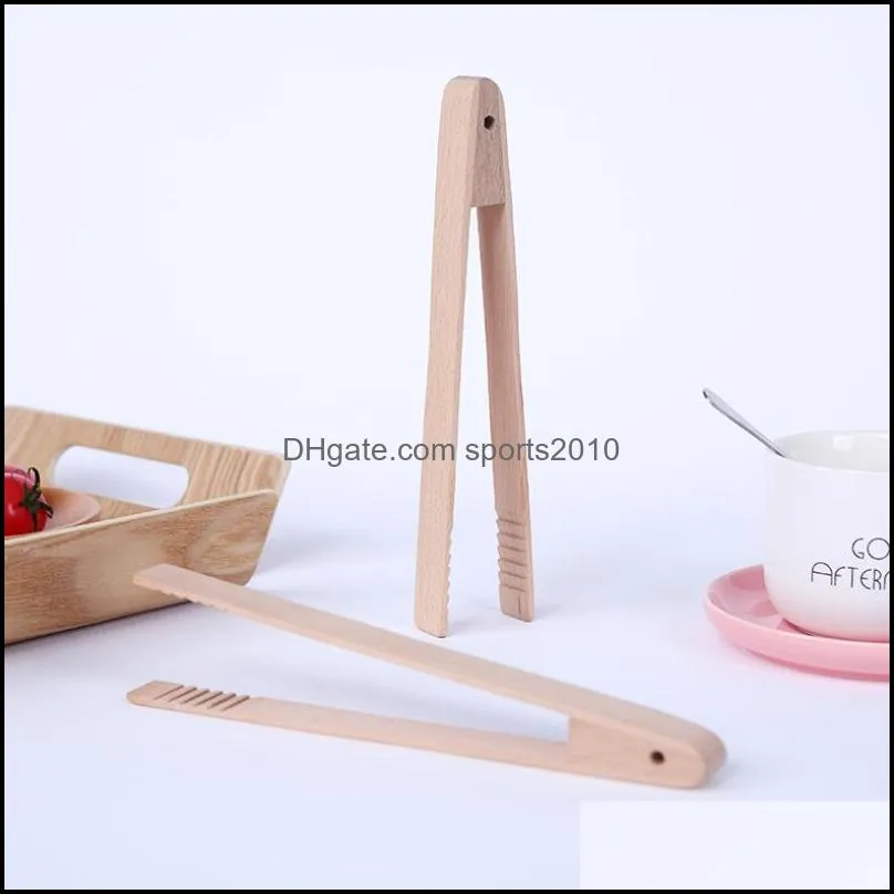 Wooden Food Clips Bread Tongs Beech Wood Dessert Biscuits Clip Cake Tongs Multi Function Cooking Clip Home Bakeware Tool LX8742