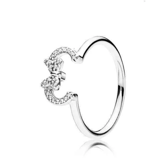 Brand Rings NEW 2021 100% 925 Sterling Silver Rose Gold Shine Love Script Shards of Sparkling Ring for Europe Women Original Fashion