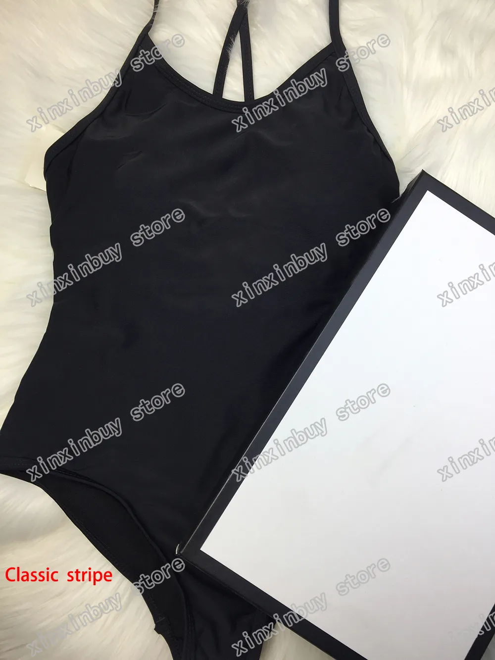 21ss Italian Bikini Spring Summer chest Classic stripe letters printing Womens Swimwear tops high quality white black red 05