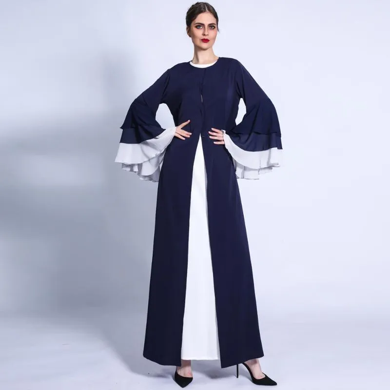 Etnische kleding Open Abaya Dubai Turkije Islam Bangladesh Arabische Moslim Maxi Chiffon Jurk voor Dames Vestido Robe Longue Kimono Femme Musulma