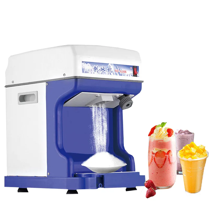 Ice Crusher Shaver Commercial Shaved Machine Automatic Ice Chopper Smoothie Making Machine 220V White/Blue