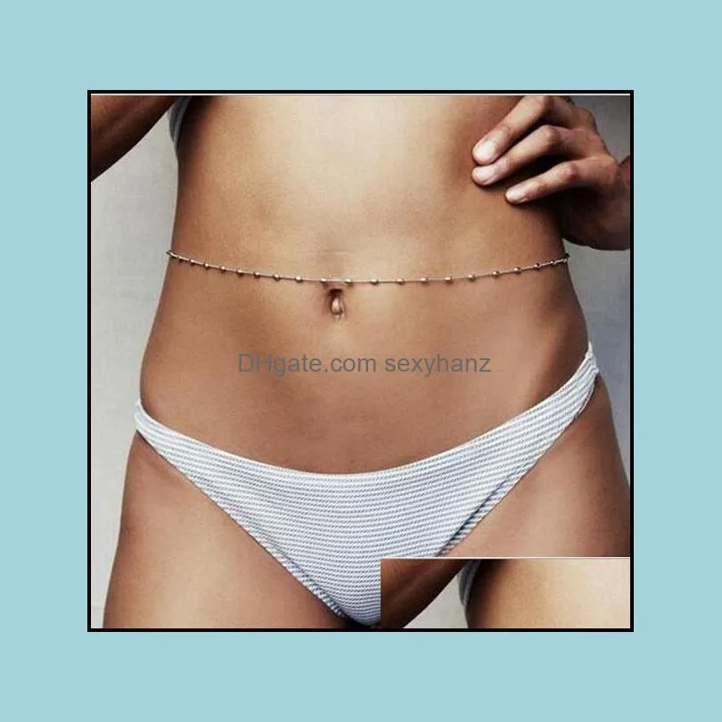 S2129 Fashion Jewelry Bikini Beads Belt Waist Chains Simple Belts Belly Chain