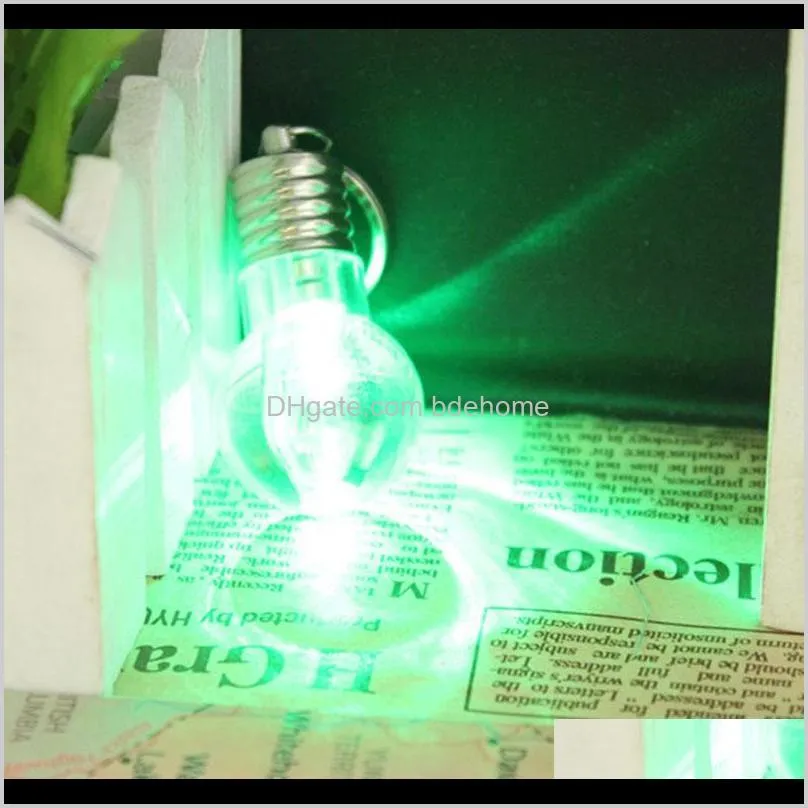lnrrabc hot 1 pc unisex new popular charming clear led light lamp bulb change colors key chain gift