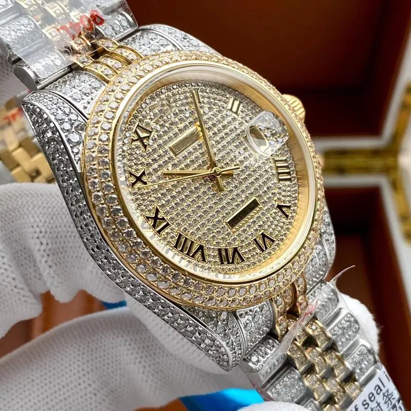 Diamond Watch Mens Saatleri 41mml 3255 Otomatik İthal Mekanika Hareketi 904L çelik kasa kol saatleri