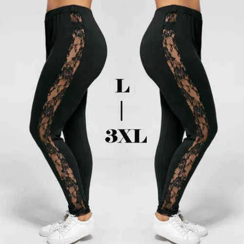 Plus Size High Stretch Lace Leggings Long, Full Length, One Piece/2X/3X US Womens  Stretch Lace Pants Y211115 From Mengyang02, $10.6