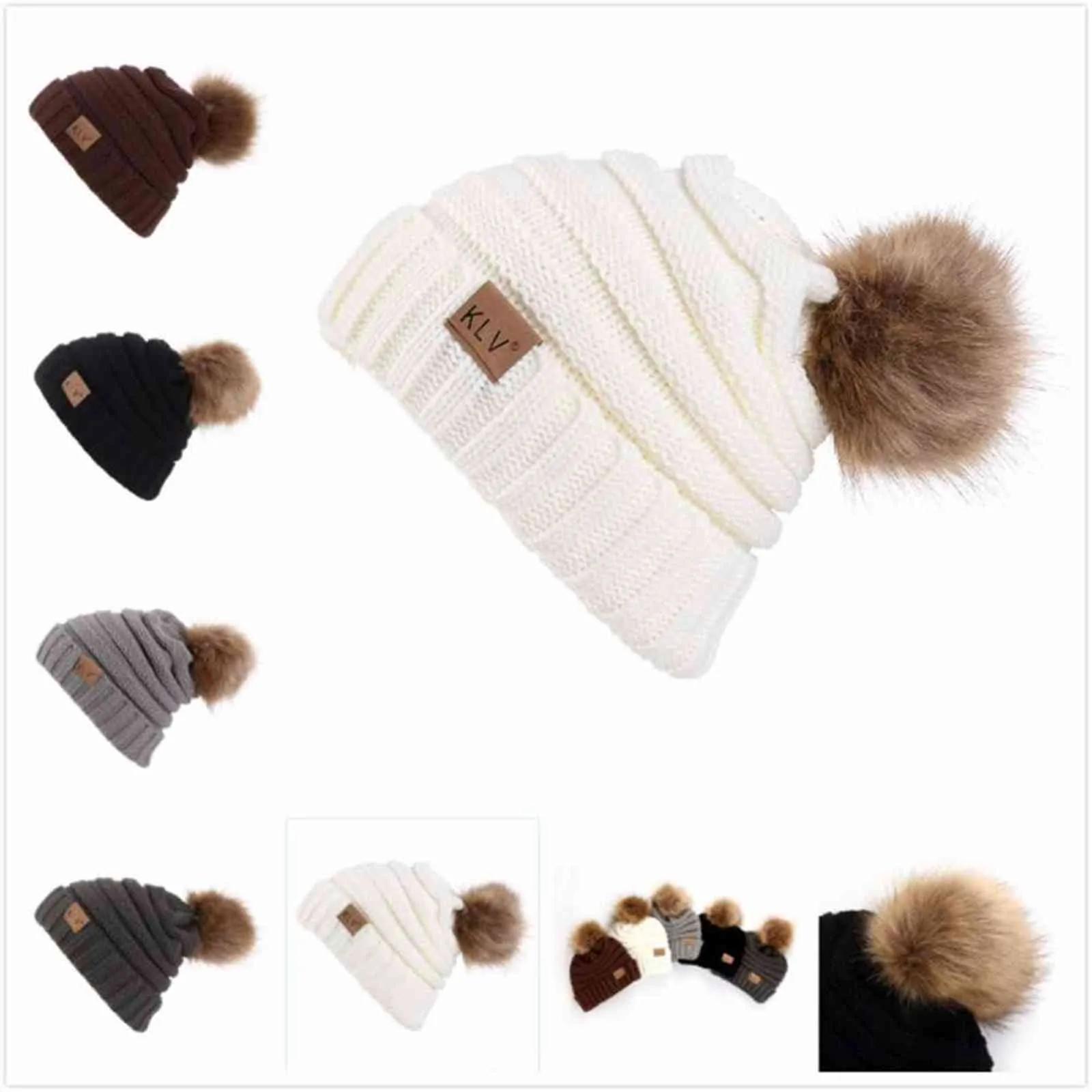 2021Newメンズ女性の女性ニット帽子ぬいぐるみポンポンバギー暖かいかぎ針編みの冬のウールのニットスキービーニースカルスラツィキャップ帽子屋外Y21111