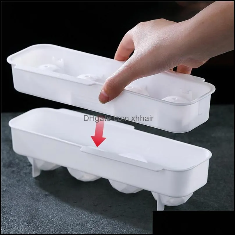 Safety Plastic Whiskey Ice Ball Cube Maker Tray Sphere Mould Mold Party Brick Round Bar Home Tool Baking Moulds