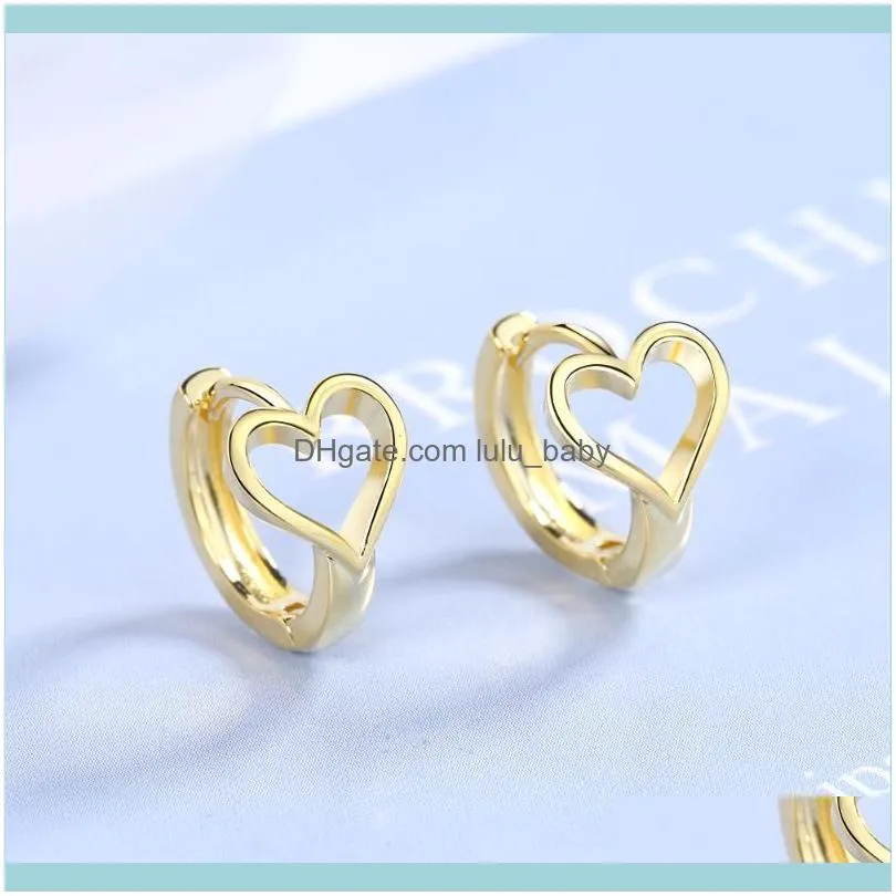 Hoop & Huggie 100% 925 Sterling Silver Hollow Heart Ear Cuff Clip On Earrings For Women Girl Without Piercing Earings Jewelry DS7611