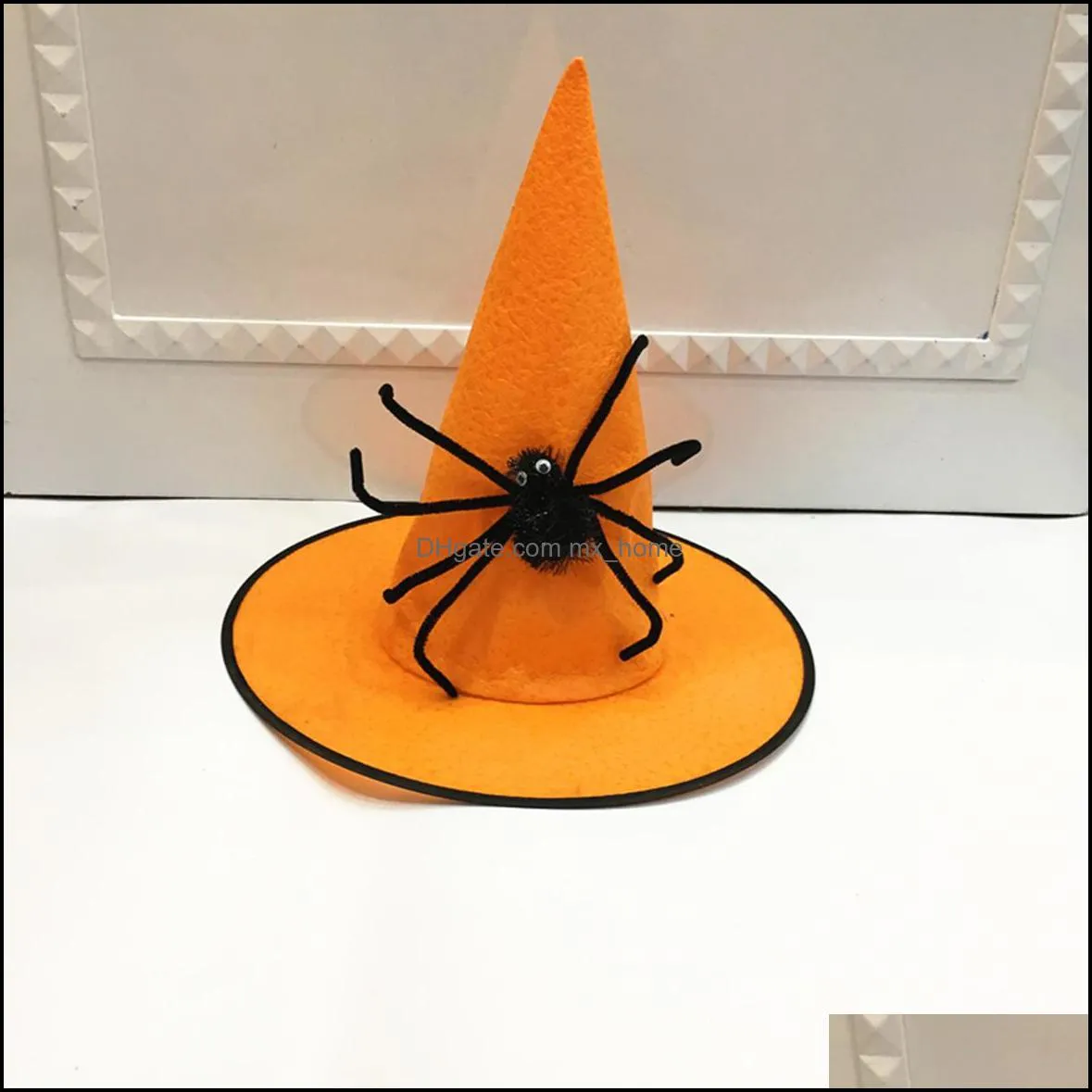 Party hat Halloween Hat Festival Masked Tissues Spider Witch Cosplay Witchhead Decoration 0811