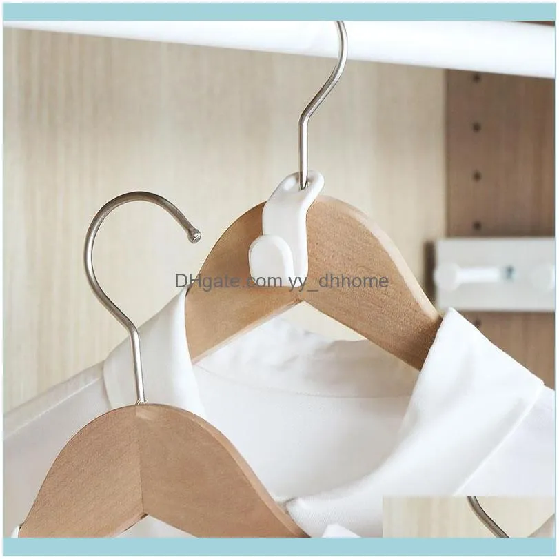 6 Pcs/set Wardrobe Space-saving Multi-function Hanger Hook Coat Hook Plastic Closet Stack Hanger Rack Bedroom Storage Organizer1