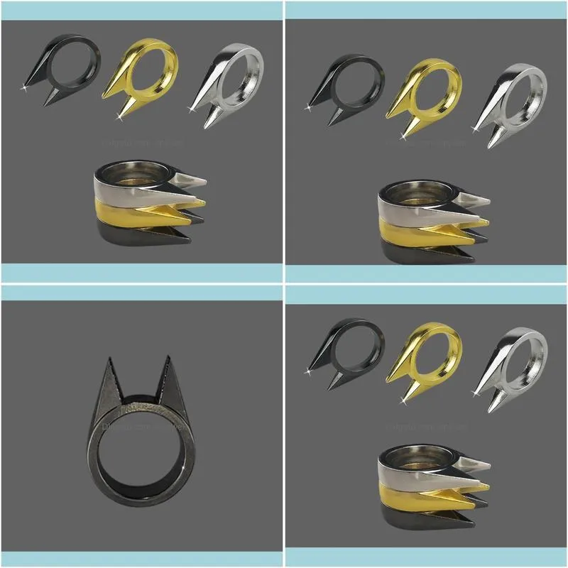 Cat Ear Self-defense Ring Stainless Steel Safety Survival Edc Tool Defensive Ring For Women Men Cute Kitty Wholesales