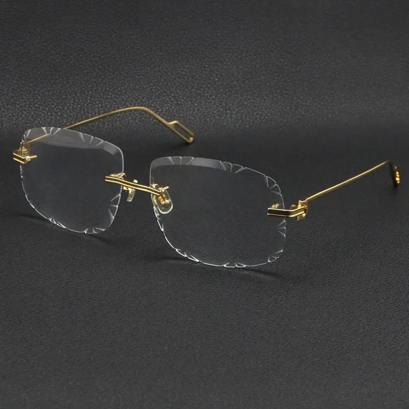 بيع الرجال النساء بدون إطار الذهب معدن إطار النظارات الشمسية lunettes الأزياء الكلاسيكية النظارات عالية الجودة إطارات النظارات الذكور والإناث نماذج متعددة