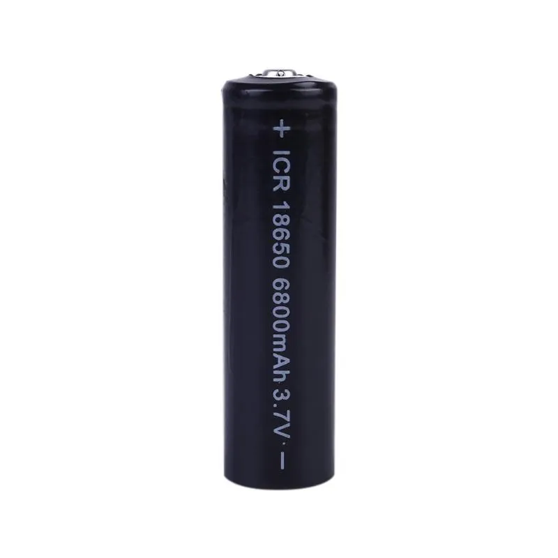 Luci per bici Nero 3.7V 18650 6800mAh Batteria ricaricabile agli ioni di litio per lampada leggera Torcia Telecamere LED F
