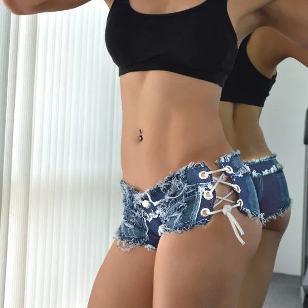 Ultra Low Rise Crystal Jean Booty Shorts Womens For Women Perfect For Pole  Dancing And Clubwear From Daboluomi, $9.6