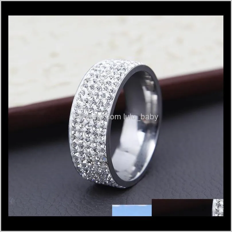 8mm titanium steel carbide ring with rhinestone mens and women wedding ring band us size 6 to 13 colour (gold ,silver)