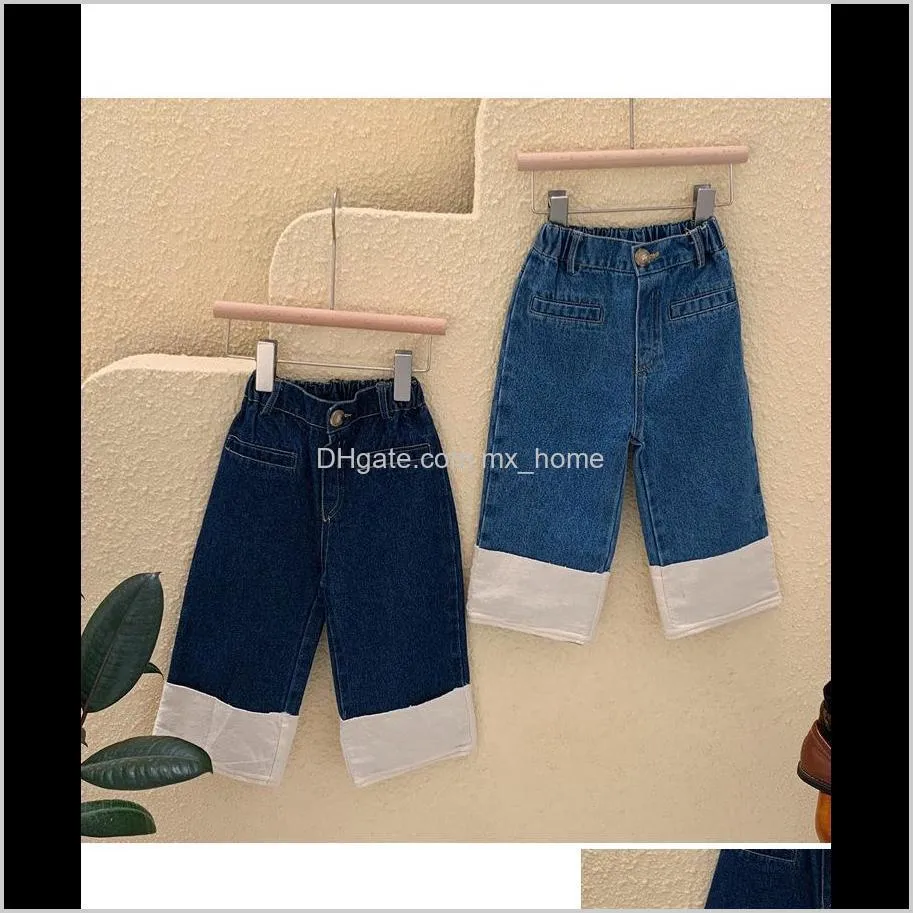 autumn fashion boys and girls patchwork denim pants new arrival fashion loose jeans 1-7y 201207