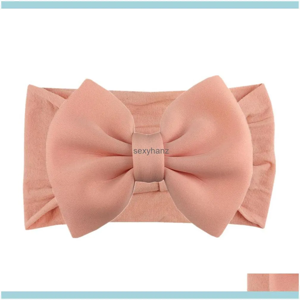 Big 5.5inch Puff Bows Nylon Headband for Baby Girls Knotbow Nylon Turban Headband Kids Children Hair Accessories