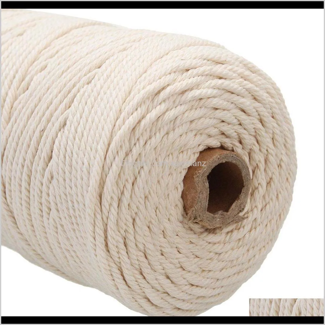 new cotton cord rope for diy home textile craft bohemian macrame boho string handmade decorative accessories 3mm x 200m