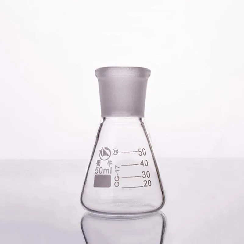 Material de laboratório 50-10000ml Glass Erlenmeyer garrafa cônica, 24/29 articulação, química