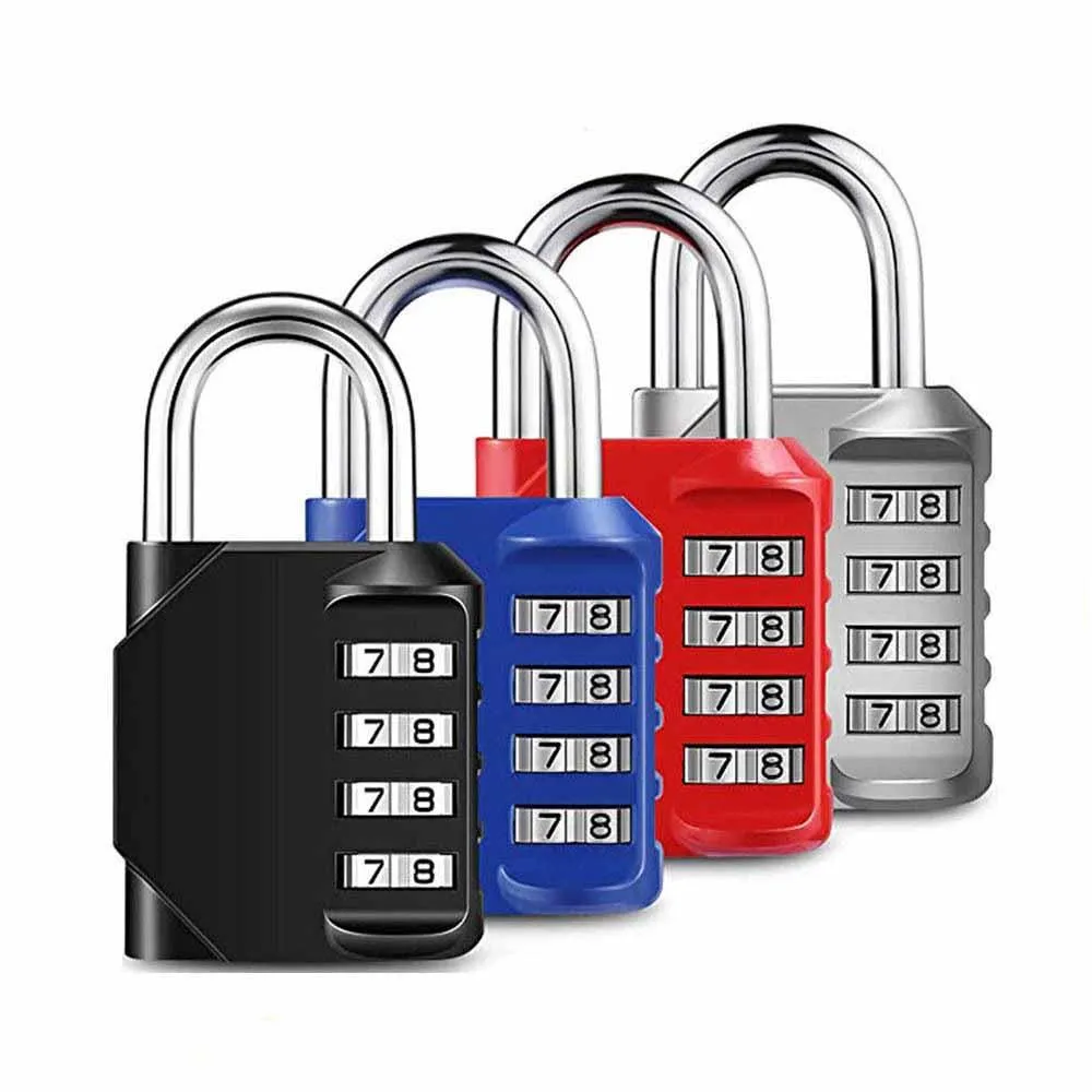 Combination Lock 4 Digit Long Combination Padlocks Resettable Combo Lock Waterproof Gate Lock for Locker Gym Cases Toolbox