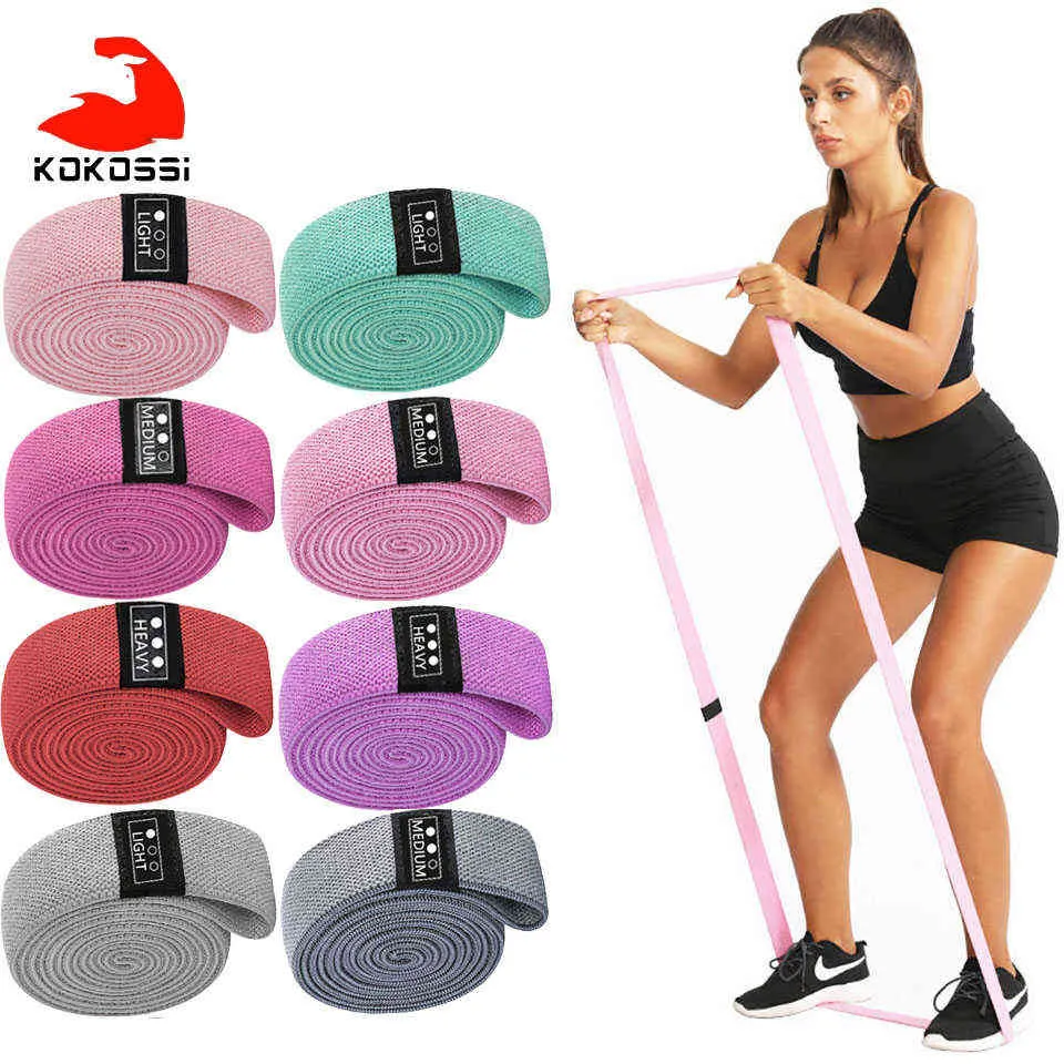 KoKossi 1 Pz Fascia di resistenza Fitness Yoga Attrezzature per esercizi Bodybuilding Modella fascia elastica Fascia a lunga tensione Pilates Donna H1026