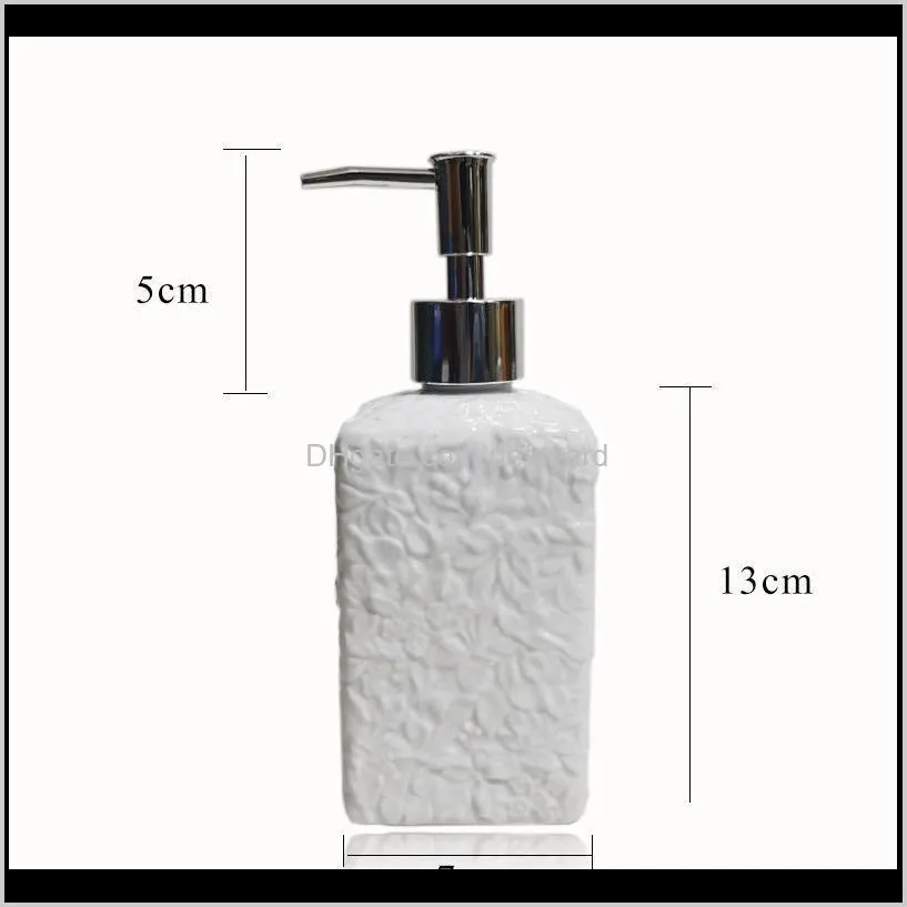 embossed flower ceramic bathroom accessories mouthwash tooth cup soap dispenser pump bottle soap box modern washing tool