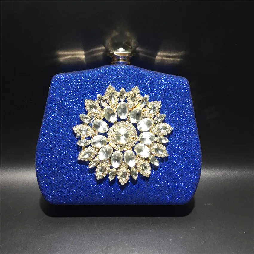 Kvinnors koppling handväska bröllop brud kvällspåsar kristall blomma solros strassväskan väska3103