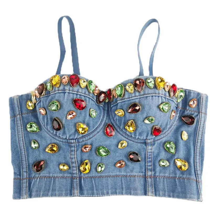 新品:CALNAMUR GLITTER DENIM RIBBON BUSTIER 107764_true-blue-