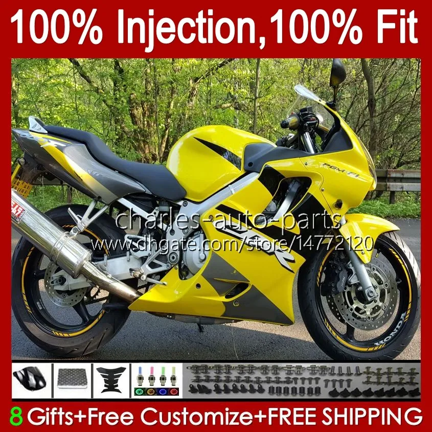 Mold wtrysku ciała dla Honda CBR 600F4 600CC 600 F4 FS CC 1999-2000 CBR600FS CBR600F4 1999 2000 CBR600FS CBR600F4 1999 2000 CBR600 F4 99 00 OEM Łamożesz żółty błyszczący