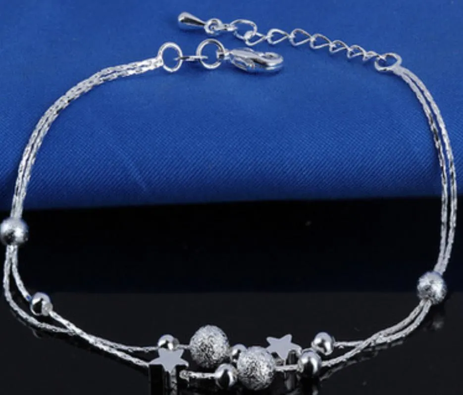 New 925 Sterling Sliver Ankle Bracelet For Women Foot Jewelry Inlaid Zircon Anklets Bracelet