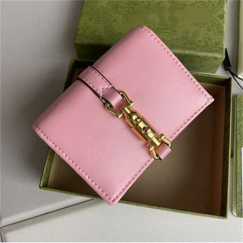 2021 Summer Candy Pink Color Wallet Bag High Quality Luxurys Ladies Designers Leather Clutch Short Wallets Fashion Coin Purse Card Holder #02014