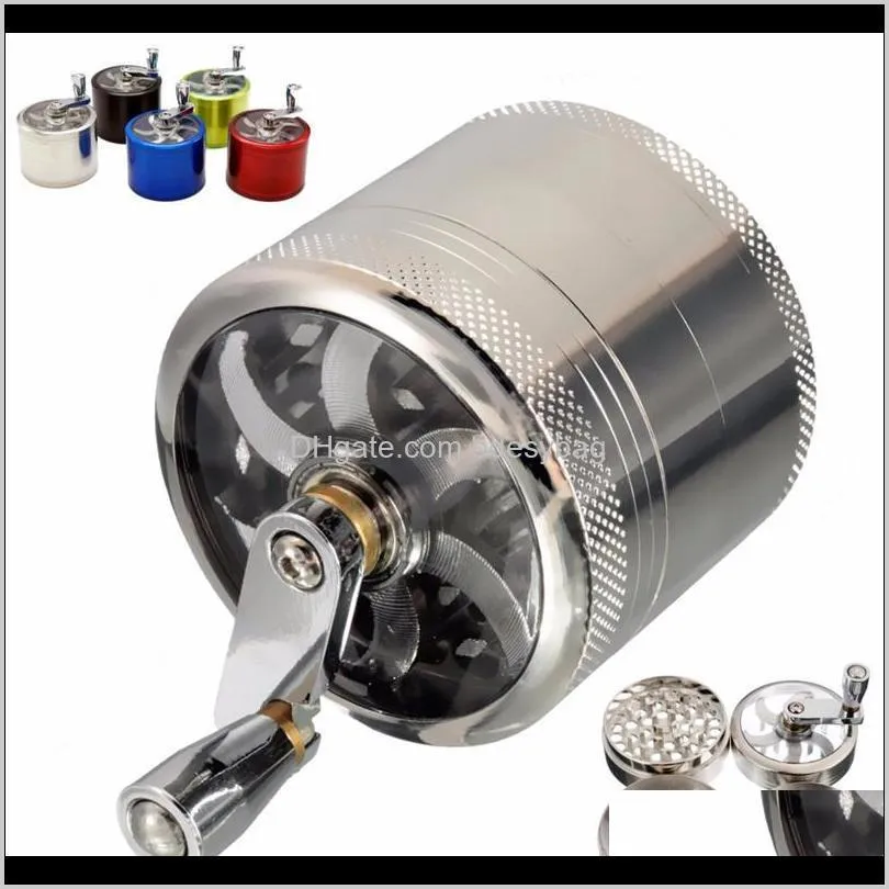 Other Aessories Household Sundries Home & Garden Smoking Tobao 4 Parts Herb Grinders Di 60Mm Metal Grinder Mix Color Drop Delivery 2021 Skrau