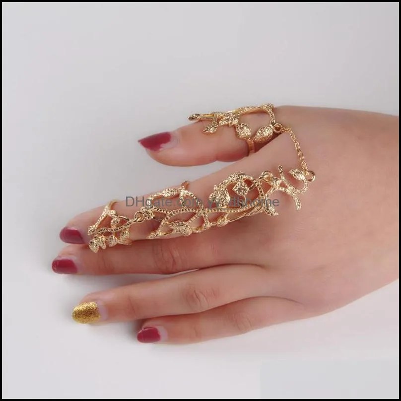 Cluster Rings Elegant Leaves Flower Design Multiple Finger Stack Knuckle Band Crystal Set Womens Fashion Jewelry Gift