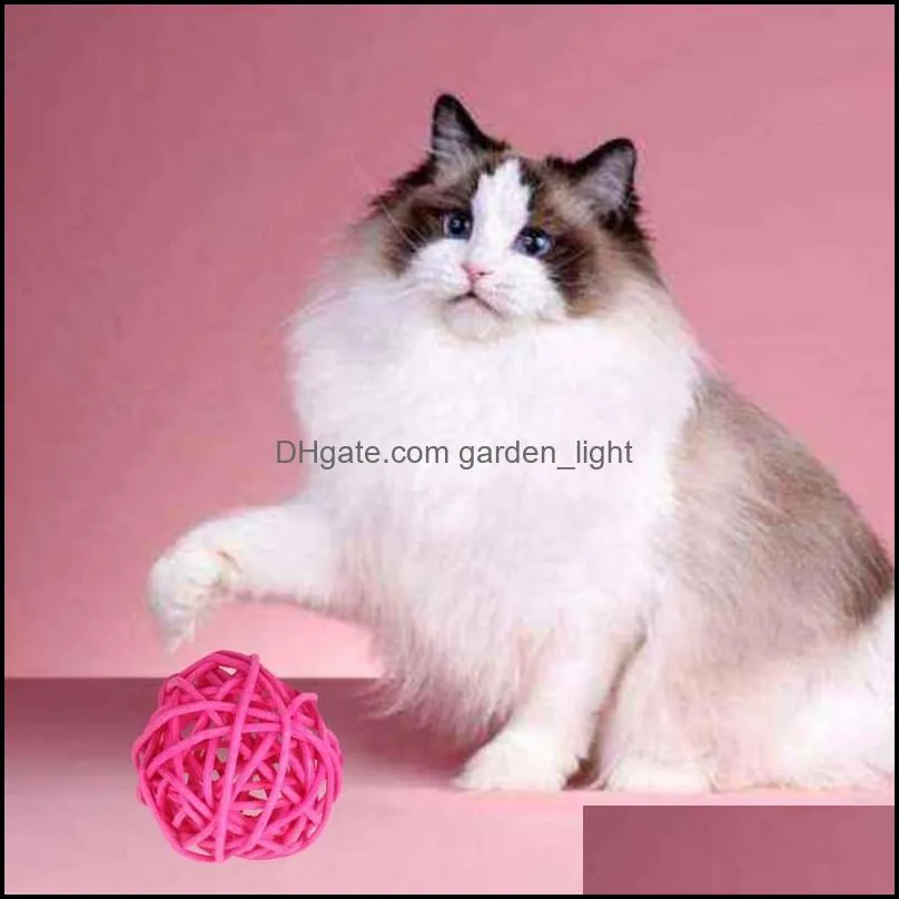 Cat Toys 5pcs/lot Pet Fashion Woven Rattan Ball Toy For Supplies1