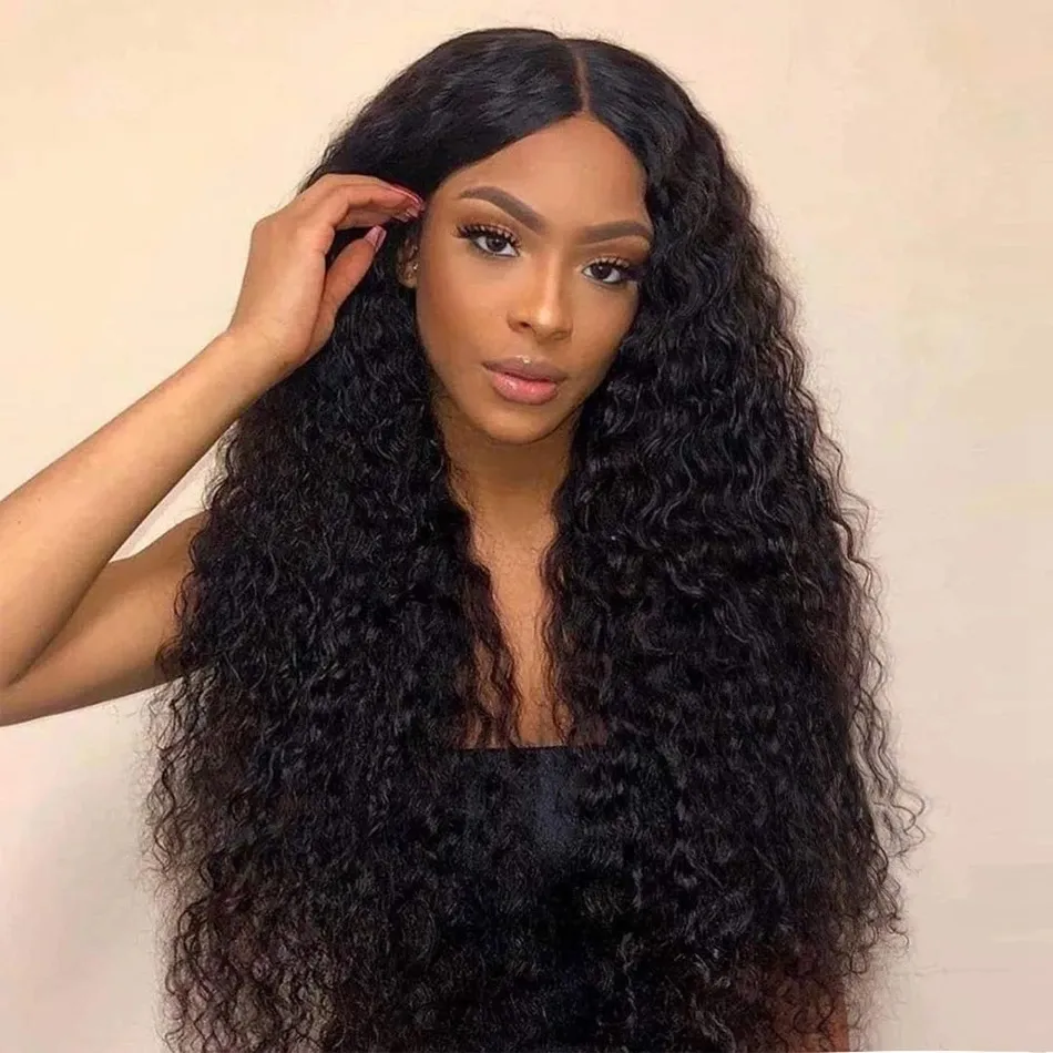 Lace Front Loosse Bouclés Perruque Synthétique Fibre Résistant À La Chaleur Avec Bandeau De Cheveux De Bébé Curl Lâche Facile à Porter Perruques Synthétiques Lacefront Perruques Pour Femmes